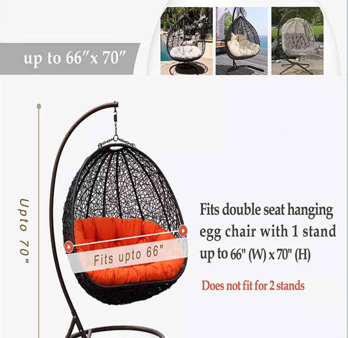Factory Hot Sale Outdoor Furniture Swing Hanging White Chair Eggshell Waterproof Patio Covers