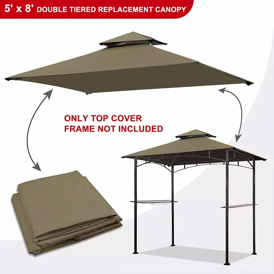 Oxford cloth, waterproof outdoor barbecue awnings, brown square garden terrace roof replacement canopy