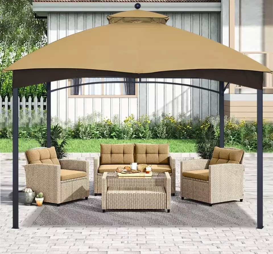 Gazebo pavilion replacement roof outdoor BBQ garden double storey awning with vent
