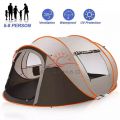 Factory custom logo folding outdoor camping 3-4 person automatic pop up tents for camping hiking beach